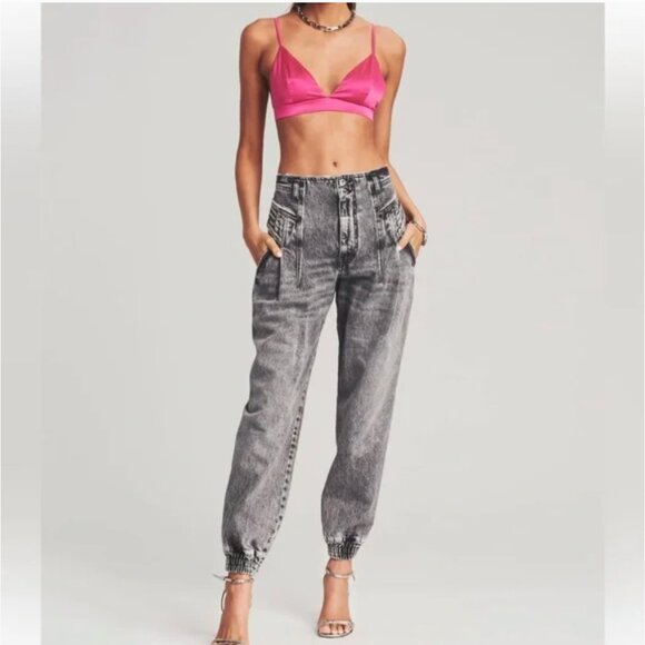 Retrofete MIRIAM High Rise Distressed Denim Joggers 80s Style Jeans Size 26 - Picture 1 of 7